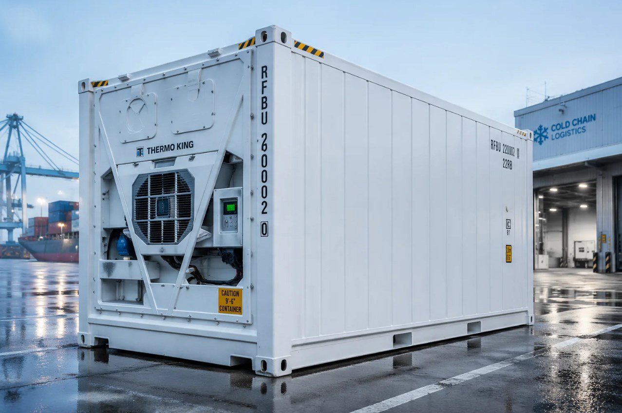 Cold storage reefer container berpendingin untuk penyimpanan bahan makanan beku dan vaksin