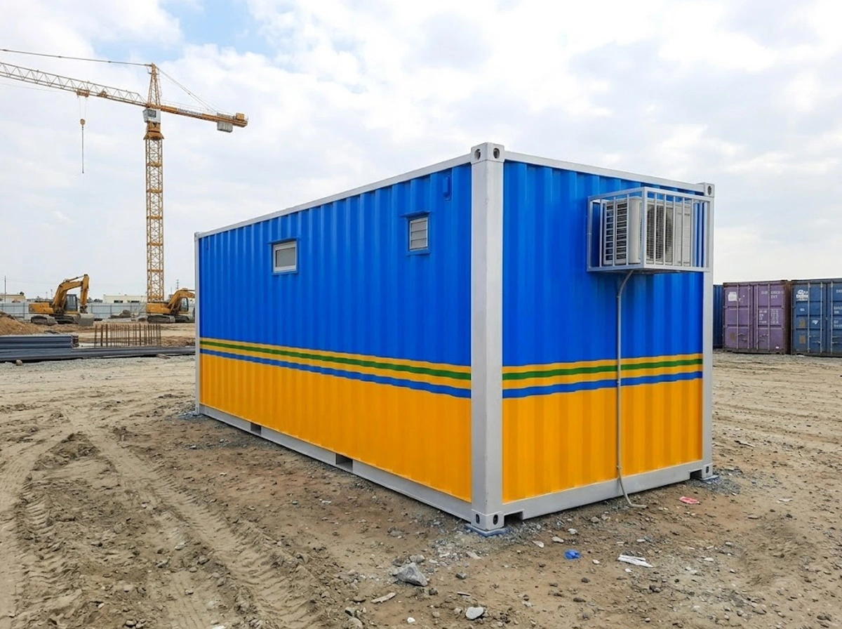 Instalasi site office container di lokasi proyek Kalimantan